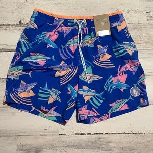 MENS CHUBBIES 5.5 INCH SWIM BATHIN SHIT BLUE ORANGE SHARKS SMALL MEDIUM LARGE